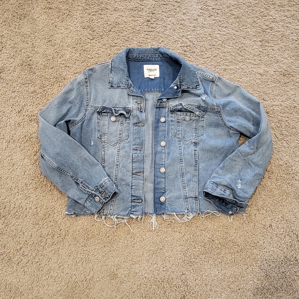 Kensie Vintage Luxe Blue Denim Jacket